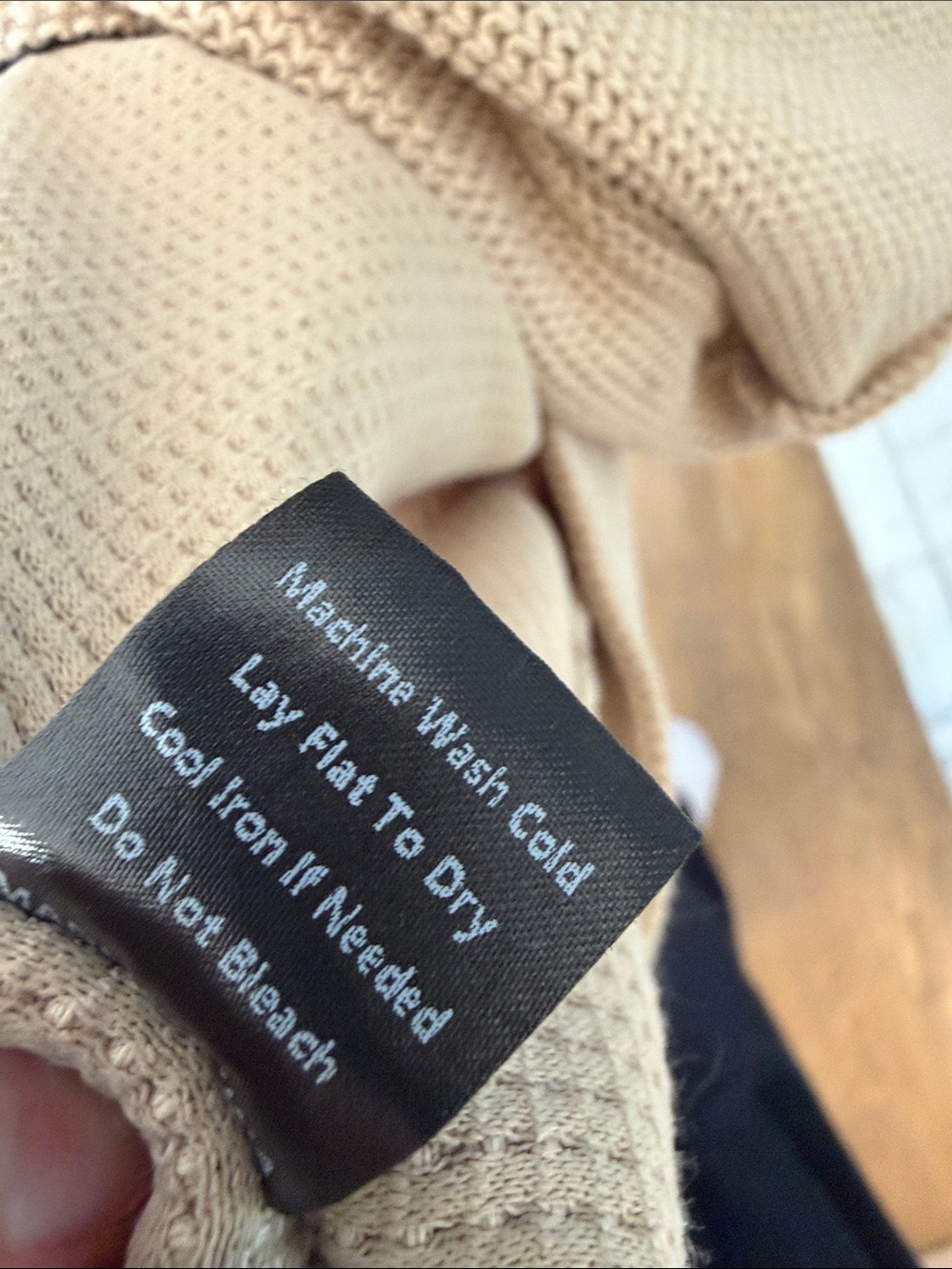 POL Beige and Black Hooded Sweatshirt with Lace Stripes - Picture 5 of 5